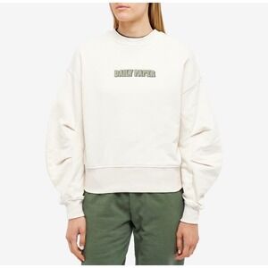 NWT‎ Daily Paper Patudi Sweatshirt White Sand XXL 2311127 Logo Sweatshirt Women